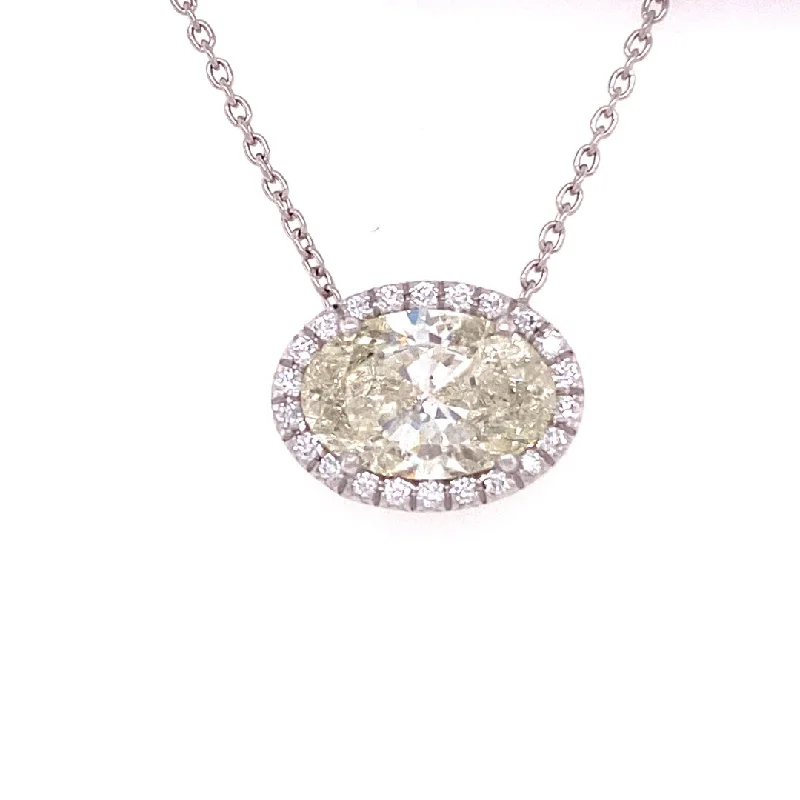 thin silver chain necklace Pendant/French Pave