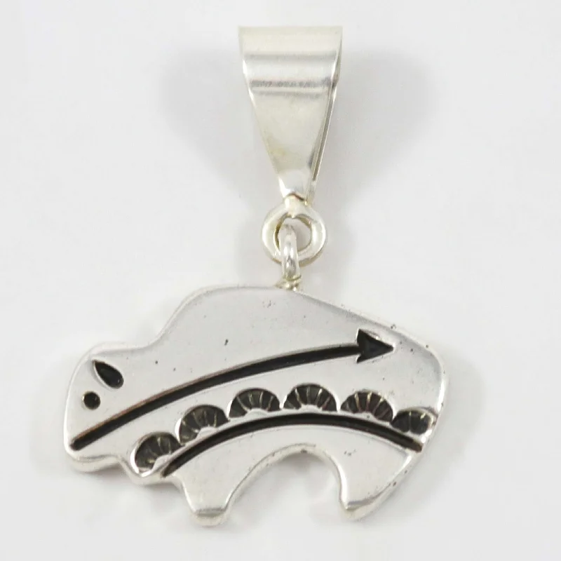 real opal engagement ring Reversible Silver Buffalo Pendant