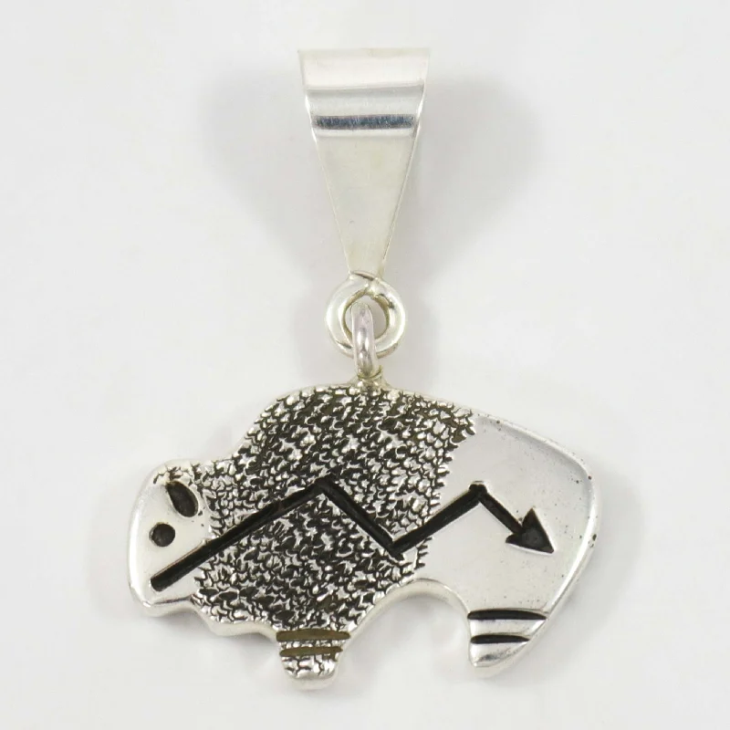 vintage citrine ring Reversible Silver Buffalo Pendant