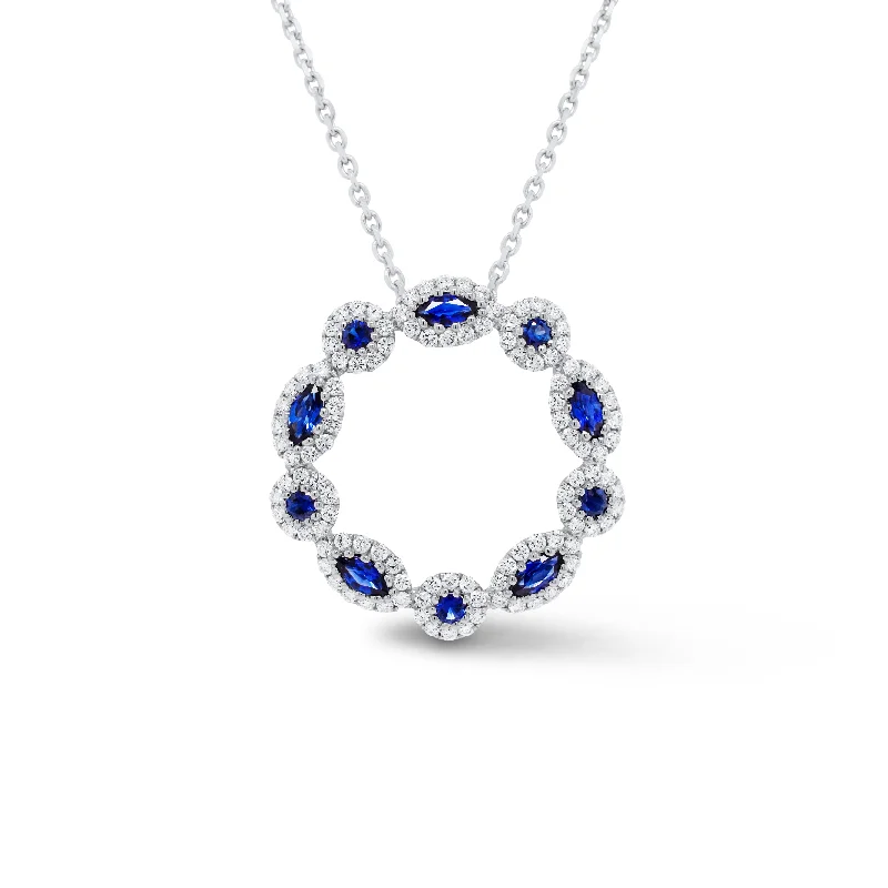 simple snake chain necklace Sapphire & Diamond Wreath Pendant
