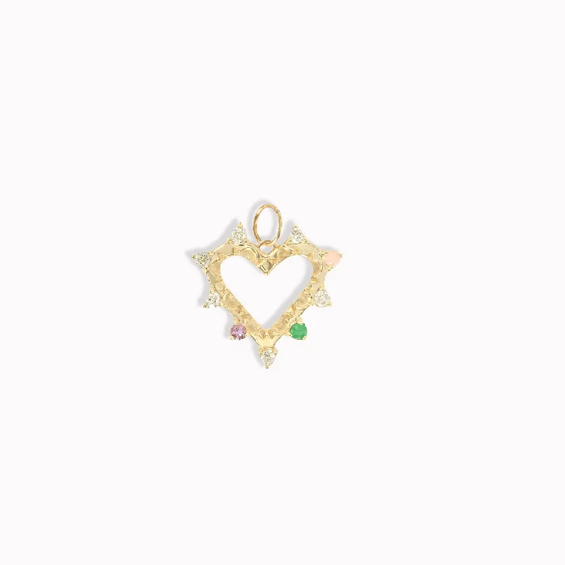 celestial meteor shower earrings Mini Open Heart Medallion "Love"