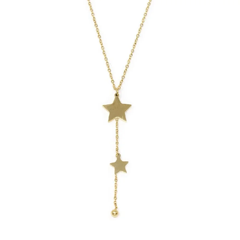custom name necklace gold Stainless Steel Stars Pendant Necklace Gold Plated