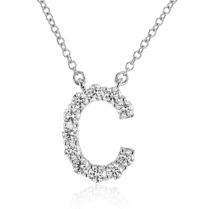 vintage Victorian brooch pin Personalized Initial Pendant Necklace in 18k Gold with Diamonds