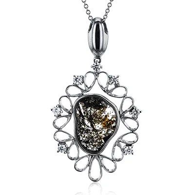 modern geometric earrings gold Color Pendant in 18k Gold with Diamonds