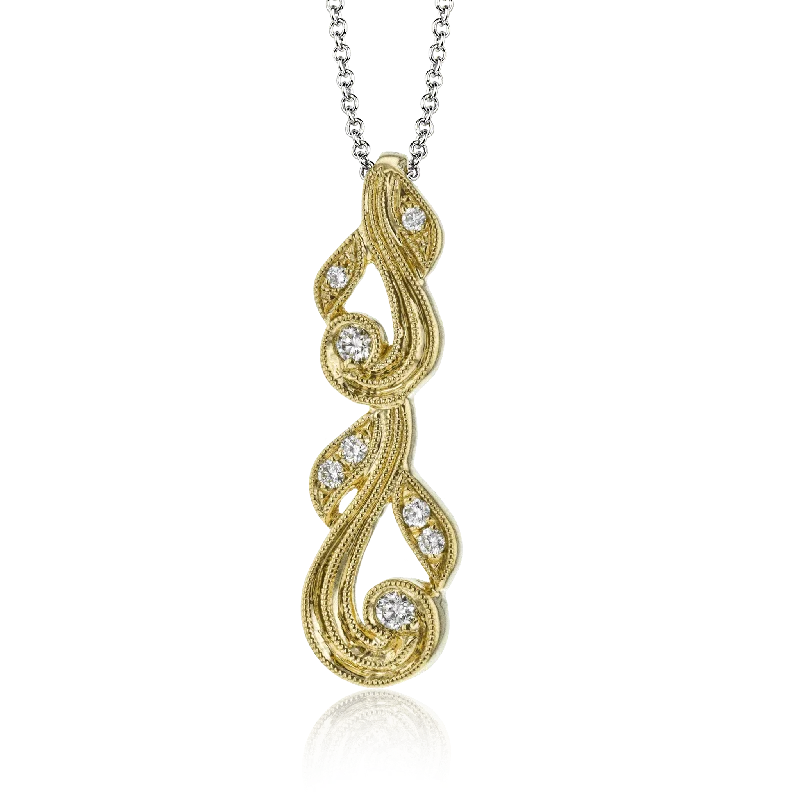 classic diamond solitaire necklace Trellis Pendant Necklace in 18k Gold with Diamonds