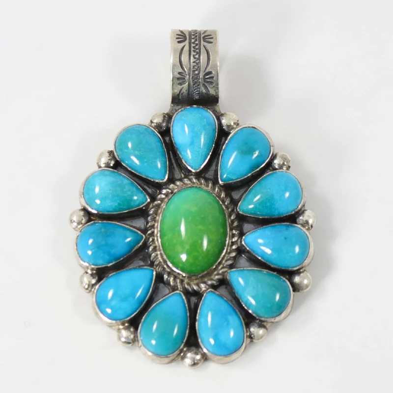simple sapphire wedding band Turquoise and Variscite Pendant