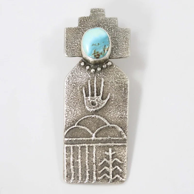 custom initial pendant necklace Turquoise Corn Maiden Pendant