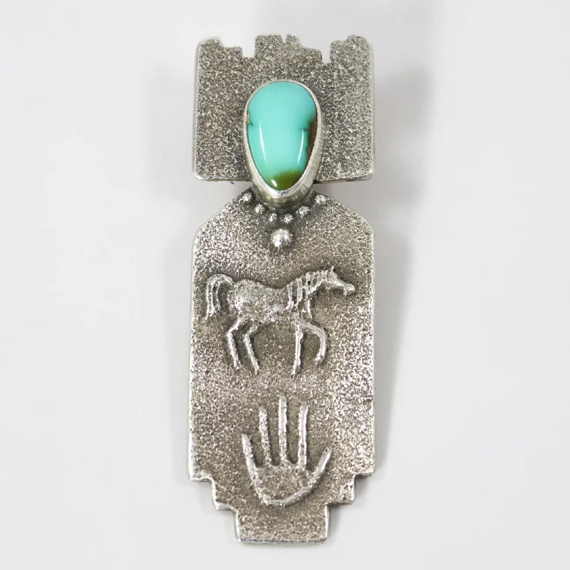 dainty gold chain ring Turquoise Corn Maiden Pendant