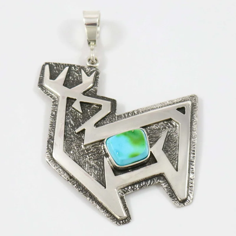 vintage sapphire necklace Turquoise Deer Pendant