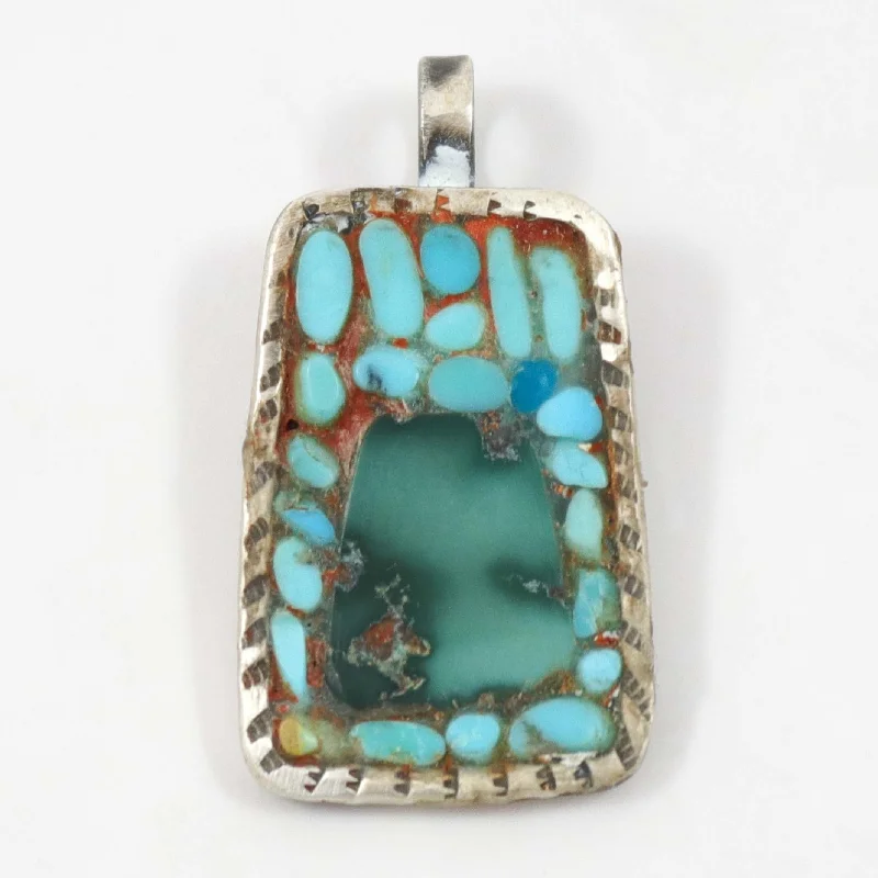 wide gold cuff bracelet Turquoise Inlay Pendant