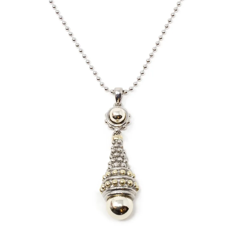 sparkling diamond drop earrings Two Tone Ball Pendulum Necklace
