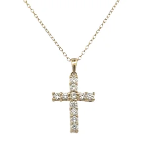 moonstone engagement ring boho Yellow Gold Diamond Cross Necklace