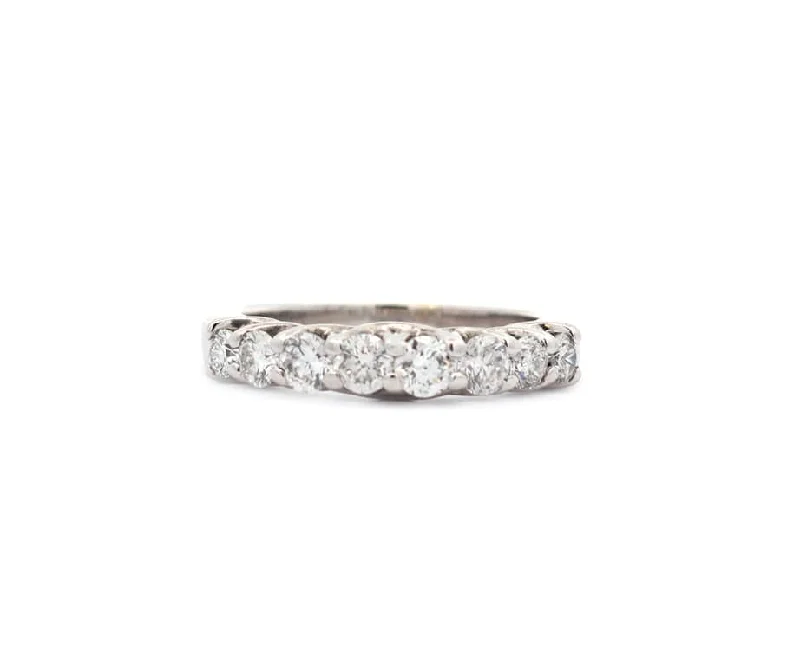 multi-gemstone eternity band 1.00ctw Round Diamond Eight Stone Wedding Band Ring in 14K