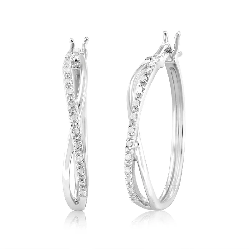 boho tassel earrings handmade 1/10 Carat Diamond Crossover Hoop Earrings in Sterling Silver boho tassel earrings handmade 1/10 Carat Diamond Crossover Hoop Earrings in Sterling Silver