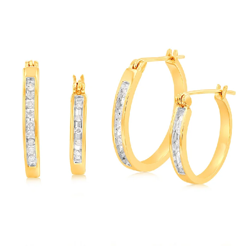unique diamond tennis bracelet 1/4 Carat Diamond Hoop Earring Set in Gold Plated Silver unique diamond tennis bracelet 1/4 Carat Diamond Hoop Earring Set in Gold Plated Silver