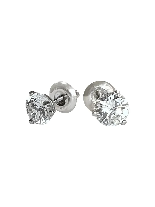 dainty heart charm necklace 1.5 CARAT TOTAL ROUND CUBIC ZIRCONIA MARTINI STYLE STUDS 14K WHITE GOLD