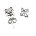black pearl earrings classic 1 Ct Of Princess Cubic Zirconia CZ Earrings