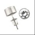 handmade silk thread earrings 1 Ct Round Bezel Set Screw Back Cubic Zirconia CZ Earrings