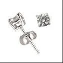 chunky chain necklace trendy 1 Carat Total Round Stone Basket Cubic Zirconia CZ Stud Earrings White Gold