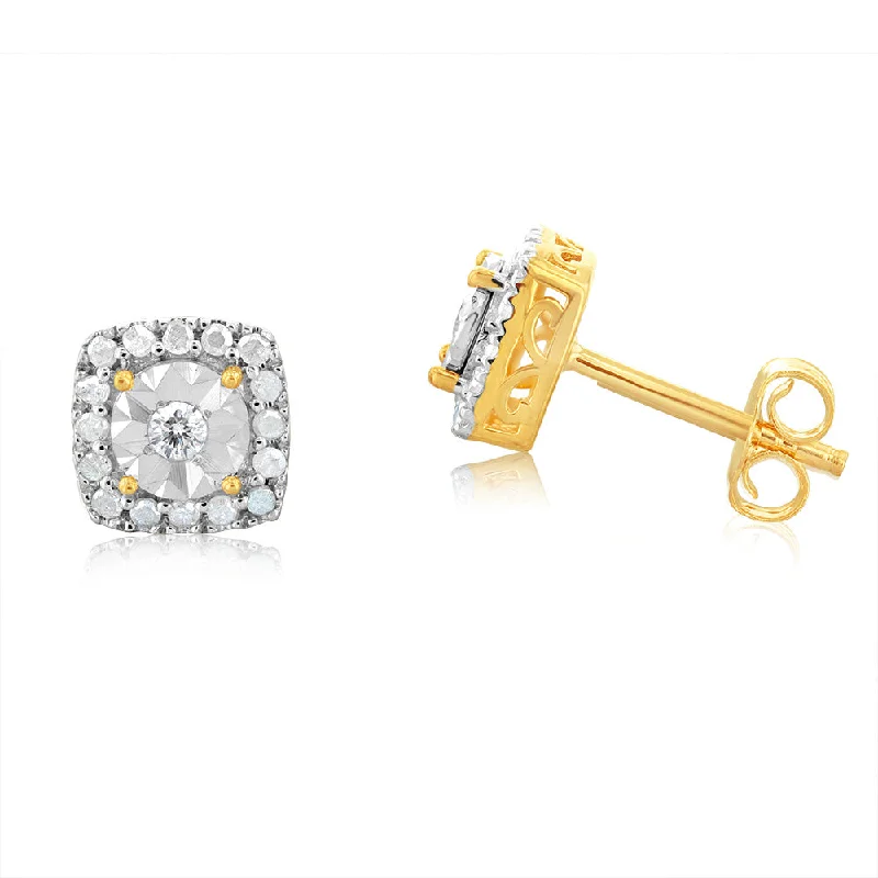 ruby and diamond engagement ring 10ct Yellow Gold 1/3 Carat Diamond Stud Earrings