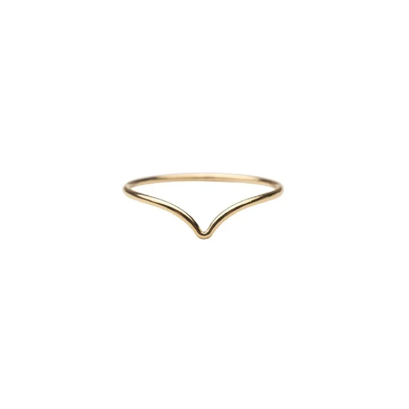 real opal ring for women 14k Gold Chevron Ring