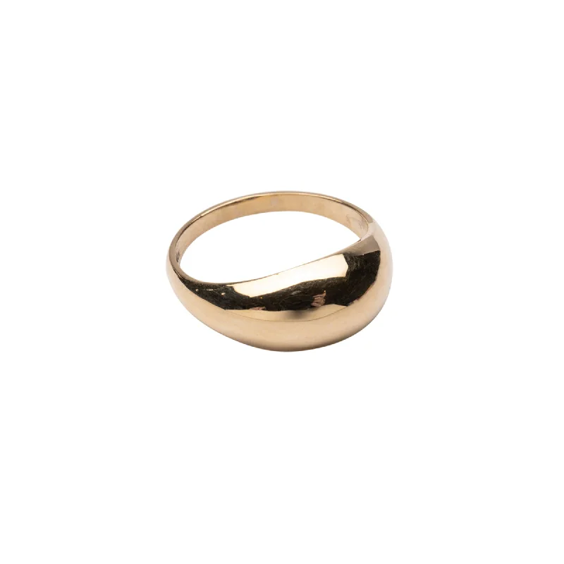 personalized ring with name 14k Gold Dome Ring