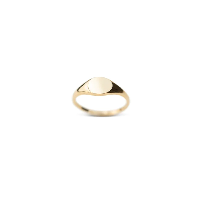 sterling silver toe ring set 14k Gold Petite Signet Ring