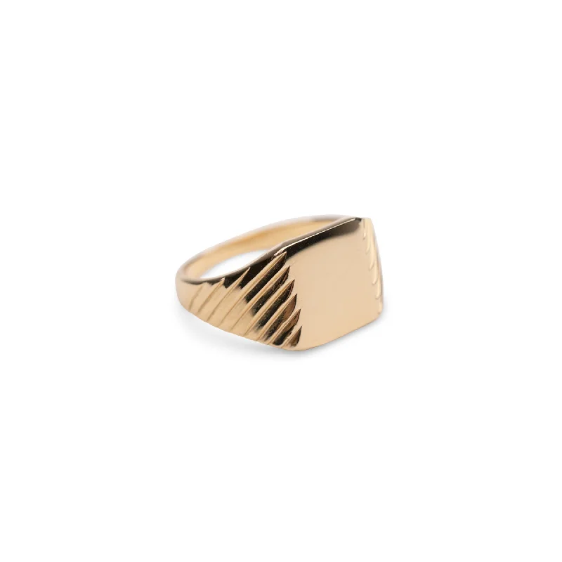 crystal drop earrings elegant 14k Square Signet Ring