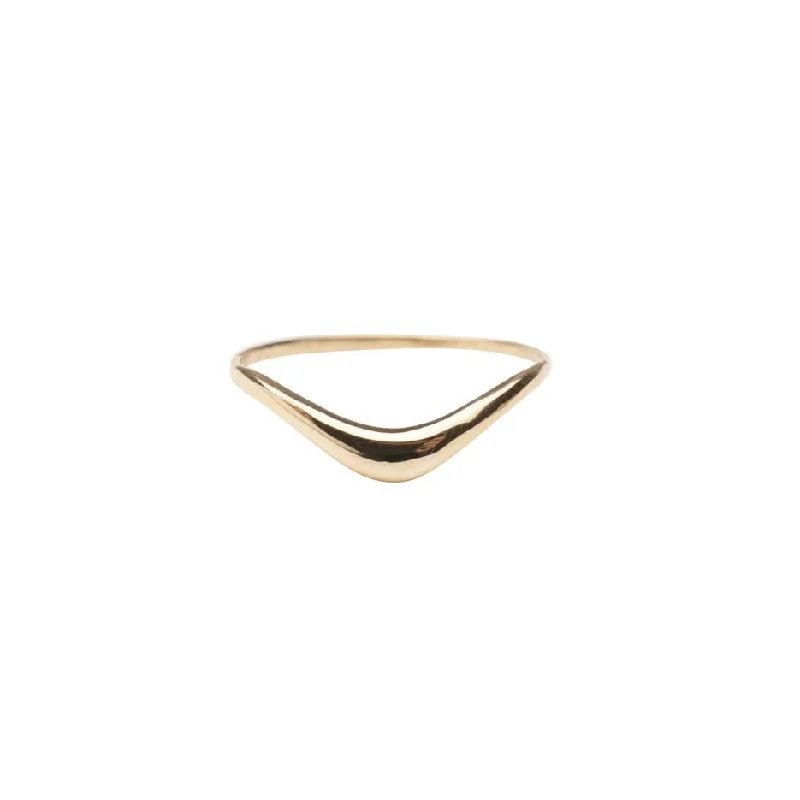 vintage pearl engagement ring 14k Gold V Shaped Ring