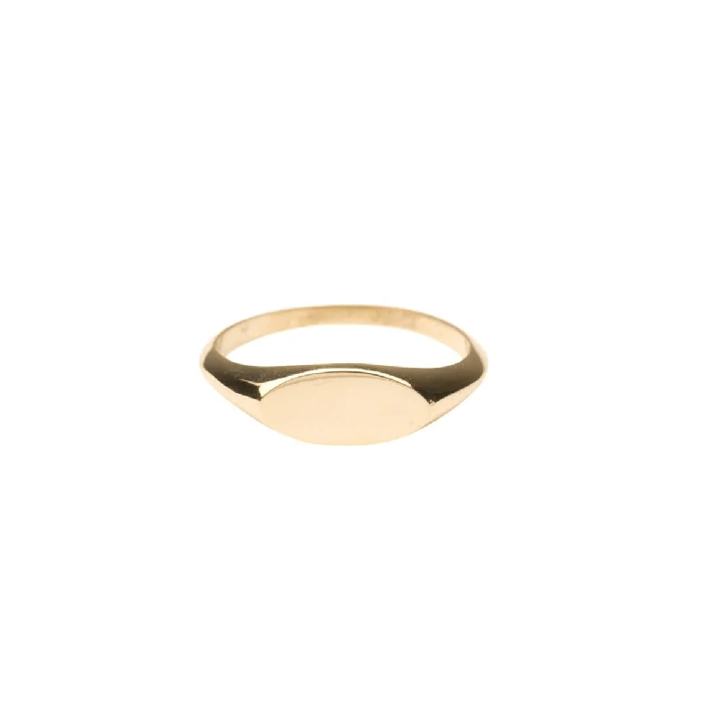 vintage citrine ring 14k Gold Oval Signet Ring