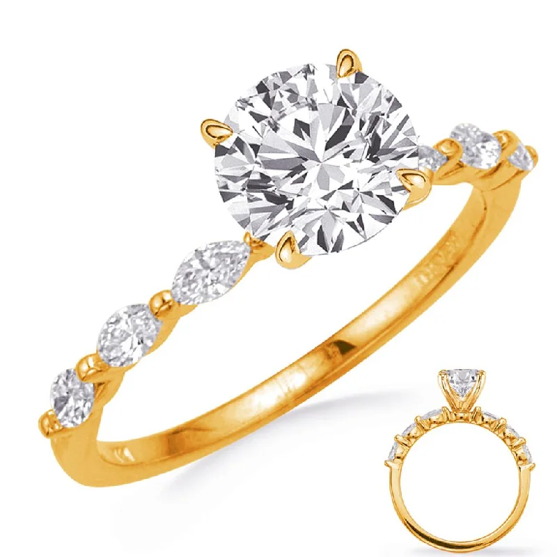 unique emerald green ring 14K Two-Tone Diamond Marquise Engagement Ring