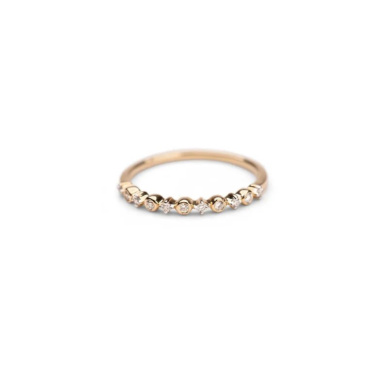 gold engagement ring vintage 14k Unique Diamond Stacker .10 CTW