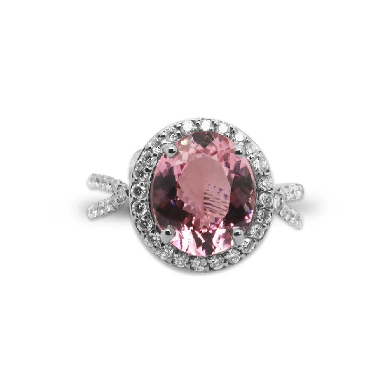 yellow sapphire engagement ring 14k White Gold Diamond And Morganite Ring
