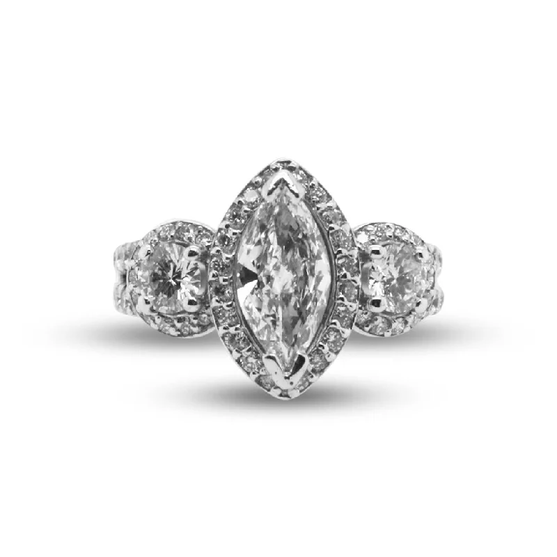 custom star sign necklace 14k White Gold Diamond Engagement Ring