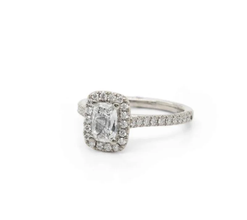 unique diamond stud earrings 14K White Gold Diamond Engagement Ring With A Cushion Center & Diamond Halo unique diamond stud earrings 14K White Gold Diamond Engagement Ring With A Cushion Center & Diamond Halo