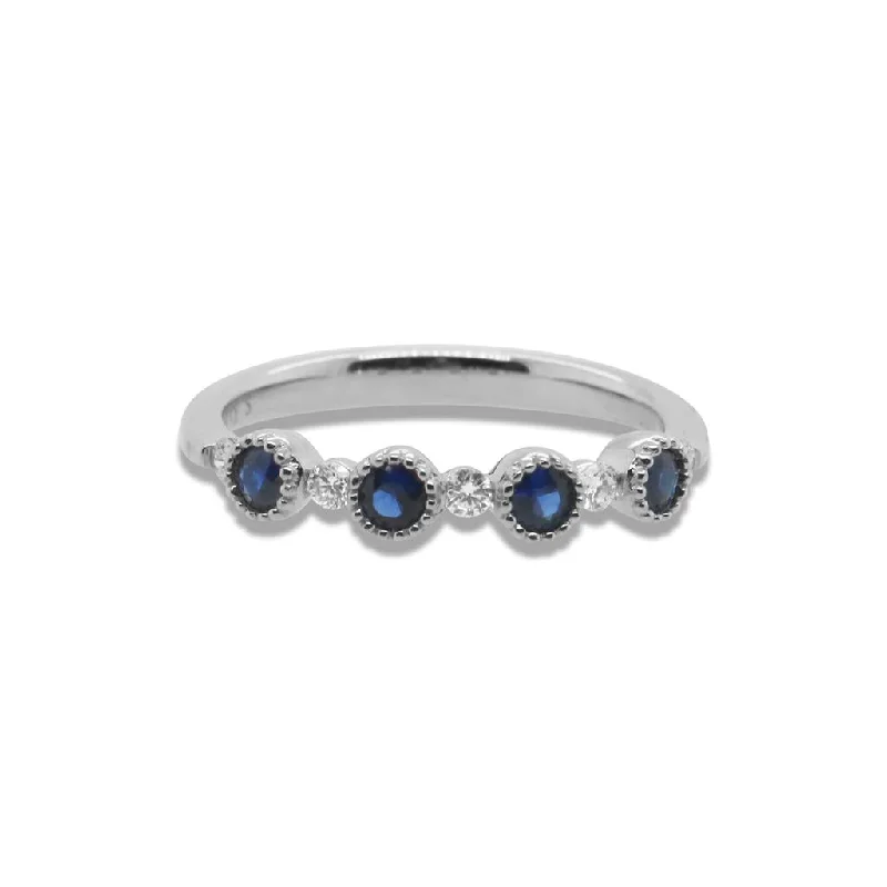 adjustable charm necklace 14k White Gold Sapphire And Diamond Ring