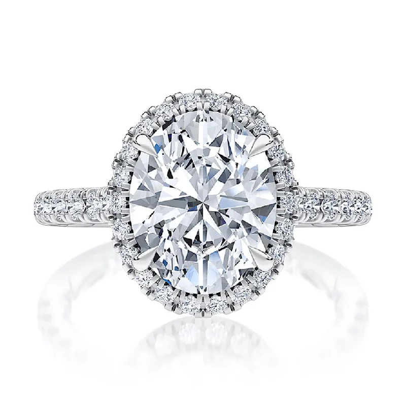 elegant marquise diamond ring 14k White Gold Diamond Halo Engagement Ring Mounting