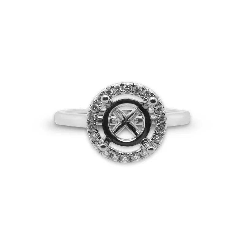 evil eye protection bracelet 14k White Gold Diamond Semi-Mount Engagement Ring