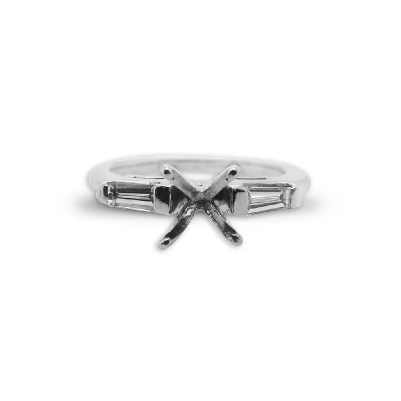 opal gemstone halo ring 14k White Gold Semi-Mount Engagement Ring