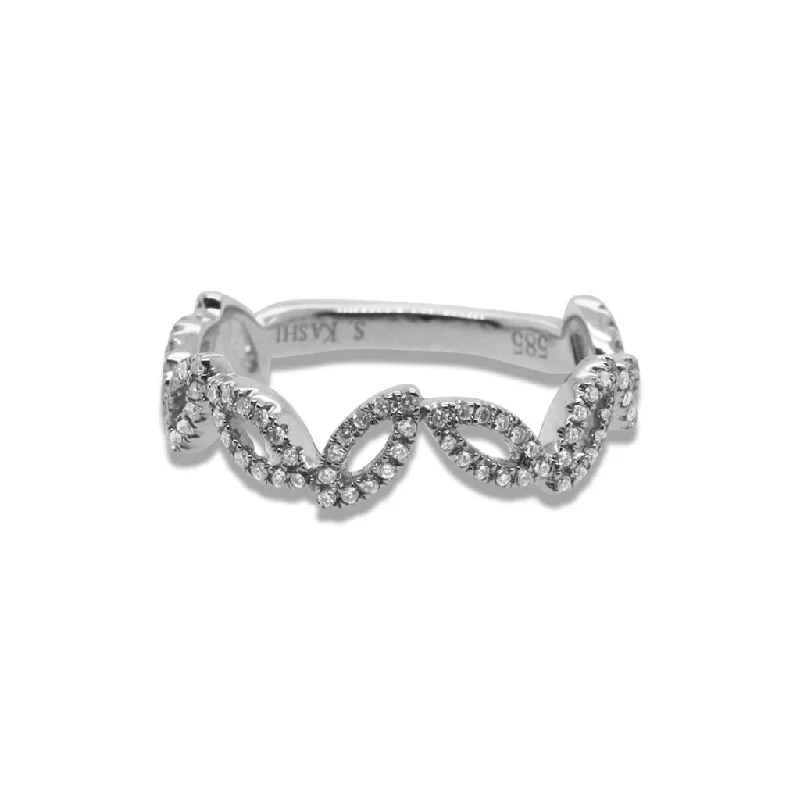 real diamond eternity band 14k White Gold Zig-Zag Diamond Band