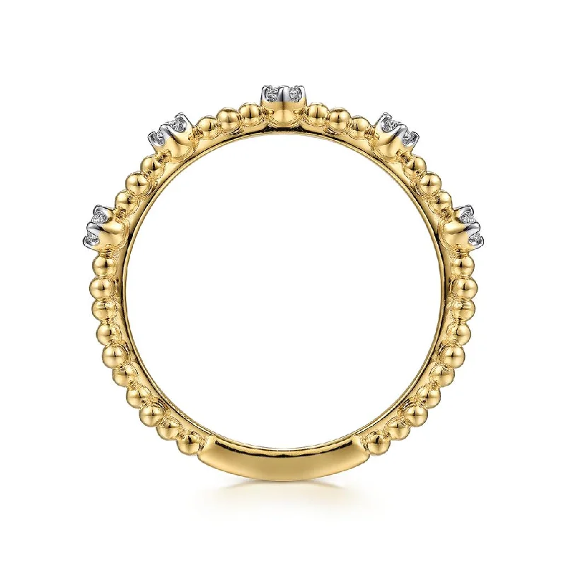 gold heart-shaped pendant necklace 14k Yellow Gold Bujukan Diamond and Bead Stackable Ring gold heart-shaped pendant necklace 14k Yellow Gold Bujukan Diamond and Bead Stackable Ring
