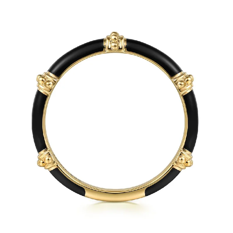 vintage-inspired gold locket Gabriel & Co. 14k Yellow Gold Bujukan Stackable Black Enamel Ring vintage-inspired gold locket Gabriel & Co. 14k Yellow Gold Bujukan Stackable Black Enamel Ring
