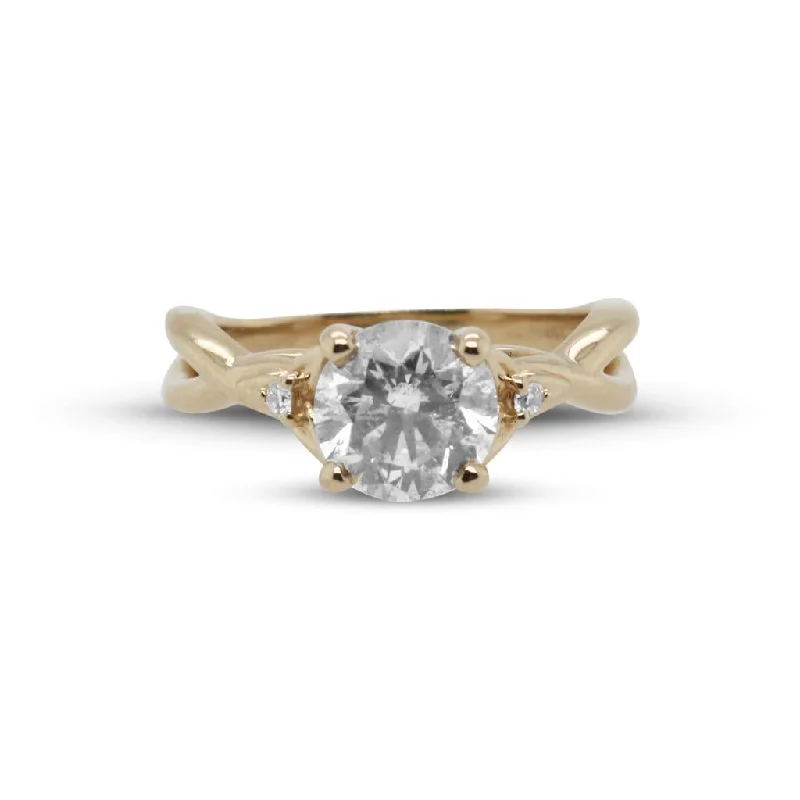 cubic zirconia eternity necklace 14k Yellow Gold Diamond Engagement Ring