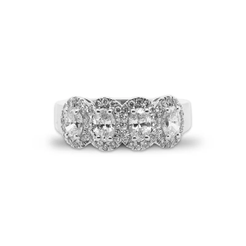 unique moon phase ring 18k White Gold Diamond Fashion Ring