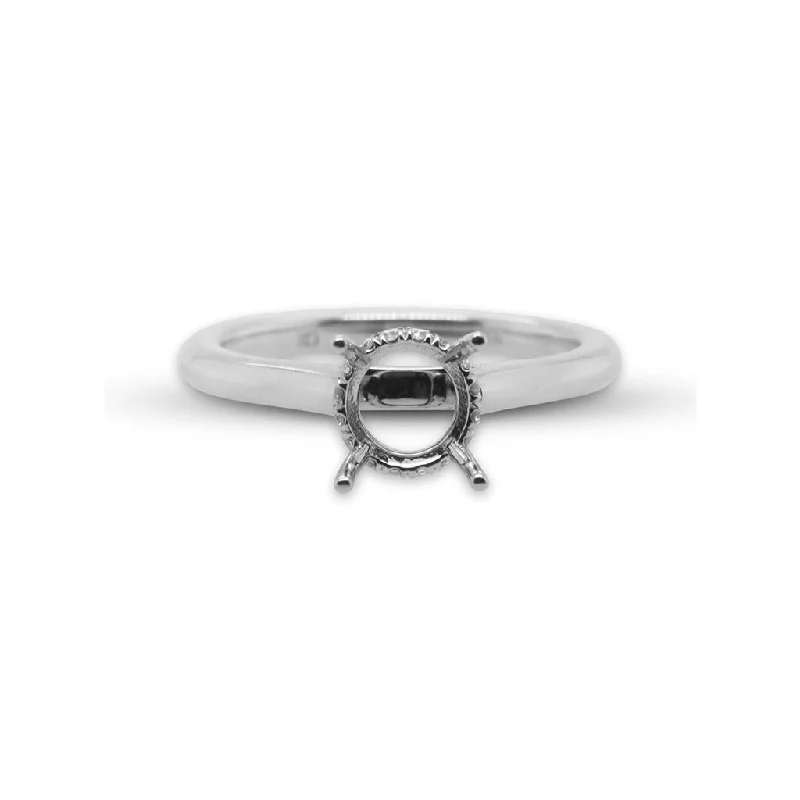 white opal engagement ring 18k White Gold Semi-Mount Engagement Ring With A Hidden Halo