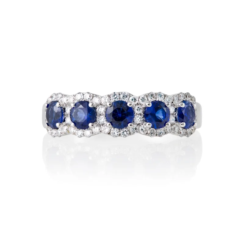 chunky chain necklace trendy Sapphire and Diamond Pave Band