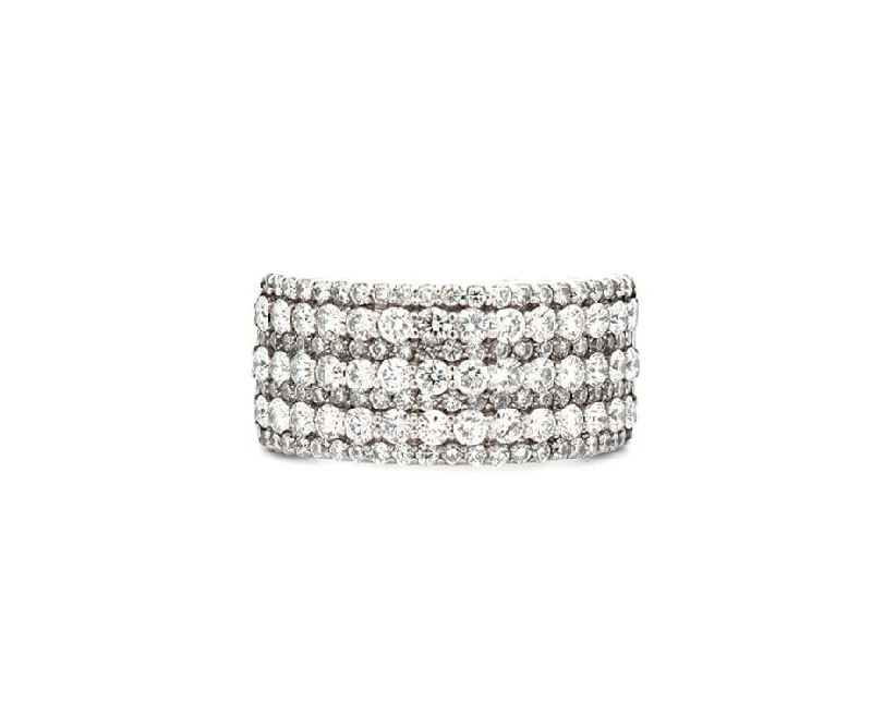 tiny diamond cross necklace 2.00ctw Diamond Multi Row Wide Band Ring in 14K