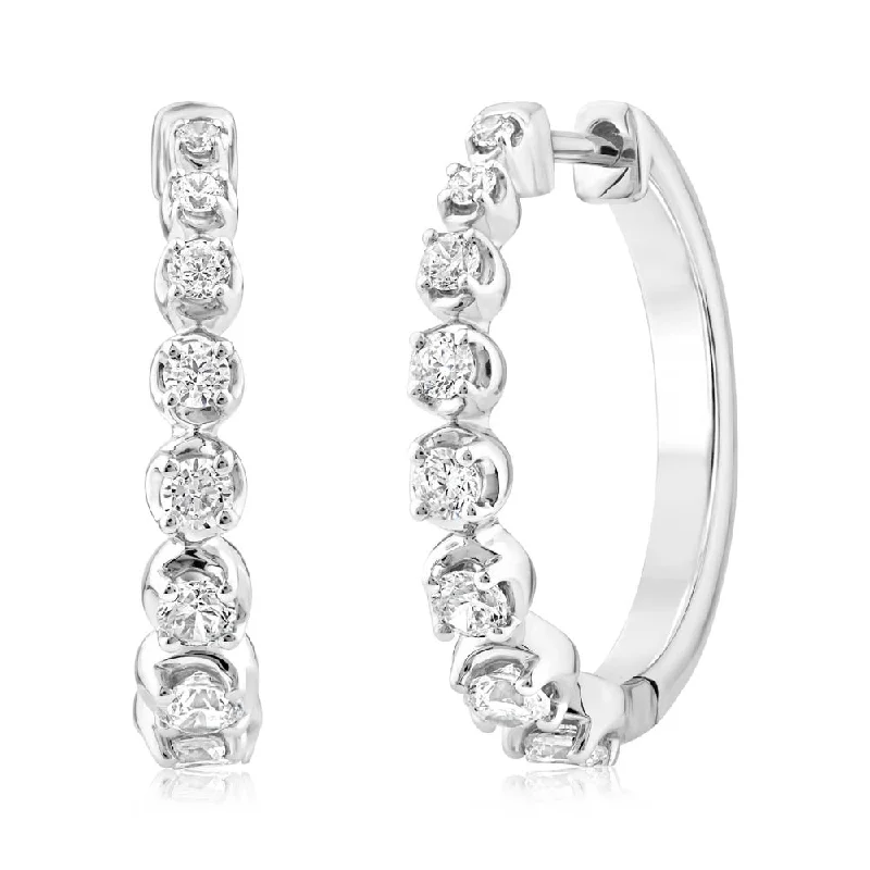 celestial sun and moon earrings 2/3 Carat Diamond Hoop Earrings in 10ct White Gold celestial sun and moon earrings 2/3 Carat Diamond Hoop Earrings in 10ct White Gold