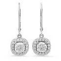 white opal engagement ring 2.3 TCW Round Cubic Zirconia Stone Earrings Halo Lever Back 14k White Gold