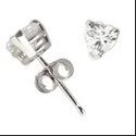 petite diamond promise ring 2 Ct Heart Shape Cubic Zirconia CZ Earrings